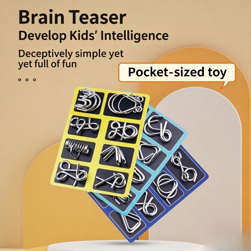Board Game Ideas - Juego de 8 Rompecabezas Metálicos Clásicos,