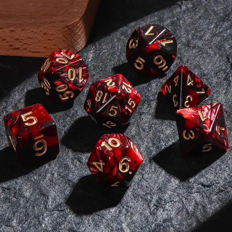 Board Game Ludo - Dados poliédricos de doble color rojo