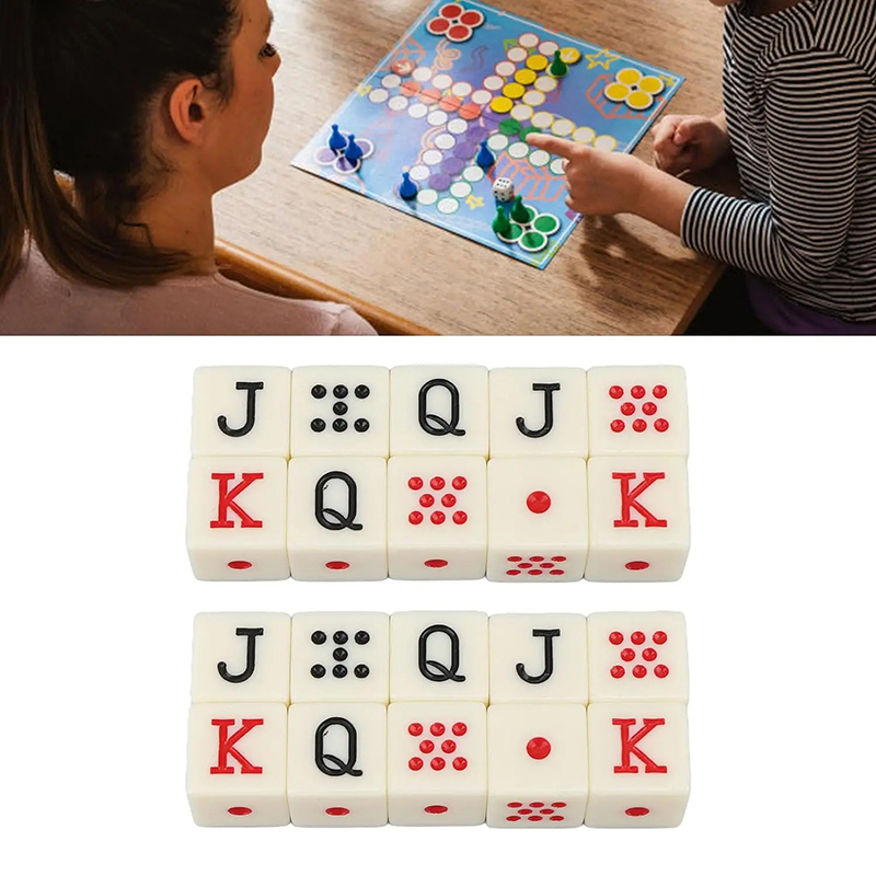 Board Game Ludo - JQK-dados de póquer acrílicos de esquina
